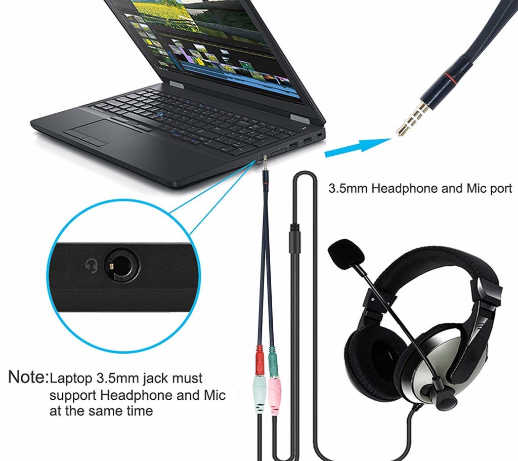 computer has separate mic and headphone jacks