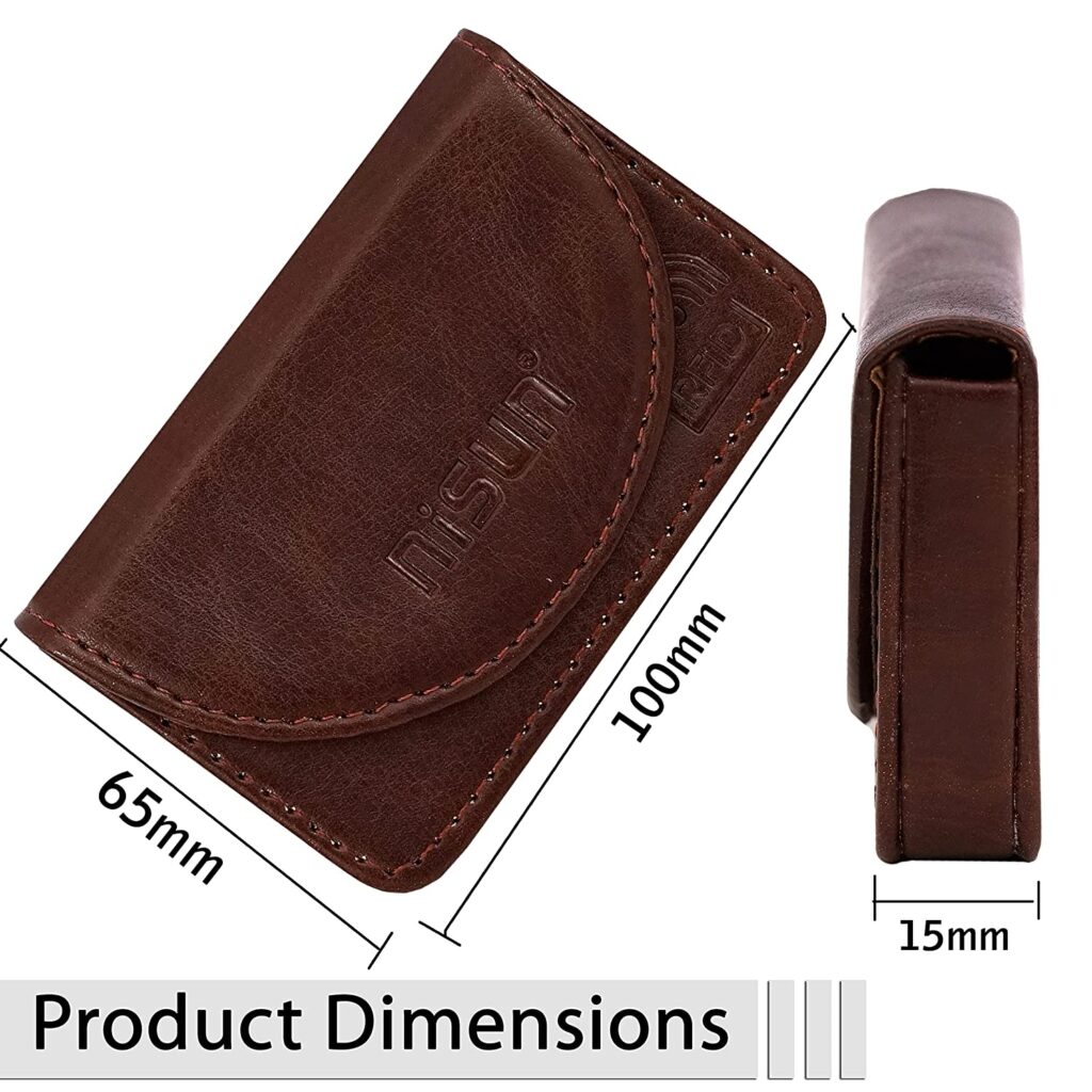 NISUN Imported Leather Pocket Sized Business or Credit or ATM Card Holder  case Wallet with Magnetic Shut for Gift Brown Horizontal Flap Shape in  Hyderabad at best price by nisun - Justdial