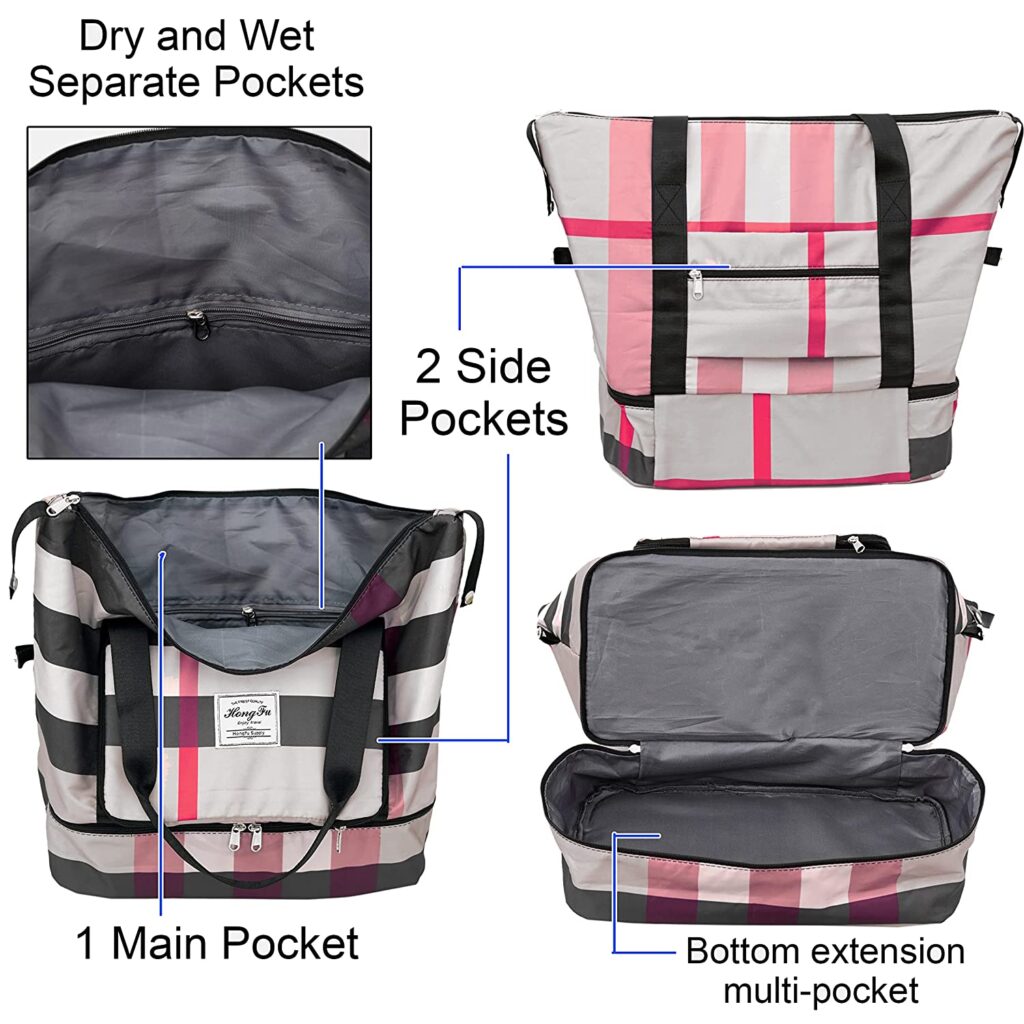 Foldable Tote Bag Travel Weekender Bag Large Capacity Gym - Temu